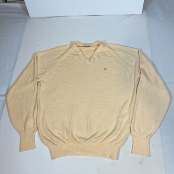 Vintage Christian Dior Monsieur Orlon Acrylic V Neck Logo Pullover Sweater Mens - Picture 1 of 8